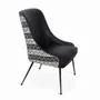 Chairs - Faraja - Dining Chair with Leatherette Black Printed Fabric - ALANKARAM