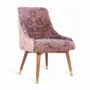 Chairs - Faraja - Teakwood Dining Chair with Pink Printed Fabric - ALANKARAM