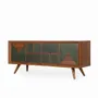 Cutlery set - Gurvi - Teakwood Cutlery Unit with Green Stain - ALANKARAM