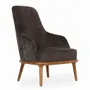 Chaises - Iyi - Fauteuil Lounge en Tissu Noir - ALANKARAM