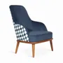 Chairs - Iyi - Lounge Chair with Blue Fabric - ALANKARAM