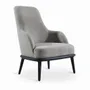 Chaises - Iyi - Fauteuil Lounge en Tissu Gris - ALANKARAM
