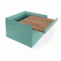 Boîtes de rangement  - Kasti - Coffret multifonction en teck avec revêtement PU vert turquoise - ALANKARAM