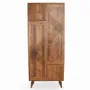 Wardrobe - Krizovy Teakwood Storage Unit with Brass - ALANKARAM