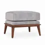 Repose-pieds - Lega - Repose-pieds en teck - avec tissu beige - ALANKARAM