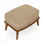 Poufs - Lega - Repose-pieds en teck avec tissu gris - ALANKARAM