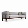 Sofas - Lua - Three Seater sofa with Walnut Stain - ALANKARAM