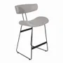 Chairs - Lydan - Metal High / Bar Chair with Grey Fabric - ALANKARAM