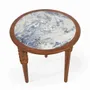Autres tables  - Marami - Table d'appoint en teck avec illustration - ALANKARAM