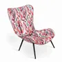 Chaises - Chaise longue en métal Maru avec tissu imprimé multicolore - ALANKARAM