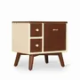 Night tables - Mosaique Teakwood Storage Unit with Walnut and White Color - ALANKARAM