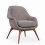 Chaises - Nefis - Fauteuil en teck avec tissu gris - ALANKARAM