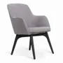Chairs - Ozlu - Solidwood Dining Chair with Grey Fabric - ALANKARAM