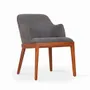 Chairs - Ozlu - Teakwood Dining Chair with Grey Printed Fabric - ALANKARAM