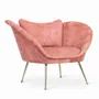 Chaises - Paligo - Fauteuil Lounge en Tissu Rose - ALANKARAM