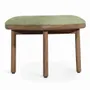 Ottomans - Pall - Teakwood Footstool with Green Fabric - ALANKARAM