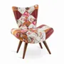 Chaises - Papaki - Fauteuil Lounge en Tissu Imprimé Multicolore - ALANKARAM