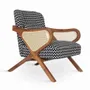Chairs - Patahi - Lounge Chair With Rattan Back - ALANKARAM