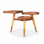 Autres tables  - Patu - Table d'appoint avec base en bois massif - ALANKARAM