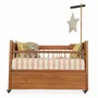 Children's bedrooms - Pepe - Teakwood Cradle / Crib with White Fabric - ALANKARAM