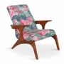 Chaises - Piko - Fauteuil Lounge en Tissu Imprimé Multicolore - ALANKARAM