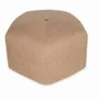 Ottomans - Pouffe - Pentagon Shaped Ottoman with Beige Fabric - ALANKARAM