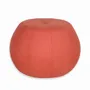 Poufs - Pouf - Ottoman rond en tissu rouge - ALANKARAM