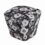 Poufs - Pouf - Ottoman carré en forme de pyramide avec tissu imprimé gris fumé - ALANKARAM