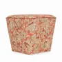 Ottomans - Pouffe - Square Pyramid Shaped Ottoman with Multicolor Printed Fabric - ALANKARAM