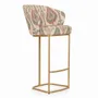 Chaises - Qiya - Chaise haute / de bar en métal avec tissu imprimé - ALANKARAM