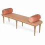 Bancs - Banc Ravello en bois massif avec tissu orange - ALANKARAM