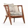 Chairs - Ringi - Lounge Chair with Cream Printed Fabric - ALANKARAM