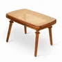 Repose-pieds - Ruhe - Repose-pieds en teck avec plateau en rotin - ALANKARAM
