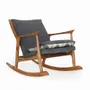 Chairs - Ruru - Lounge Chair with Charcoal Grey Fabric - ALANKARAM