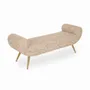 Sofas - Santai - Solidwood Bench with Grey Printed Fabric - ALANKARAM