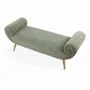 Sofas - Santai - Solidwood Bench with Green Printed Fabric - ALANKARAM