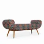 Canapés - Banc en teck et tissu imprimé Santai - ALANKARAM