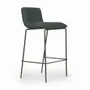 Chairs - Sering - Metal High / Bar Green Fabric Chair - ALANKARAM