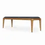 Bancs - Sira - Banc en bois massif avec tissu bleu - ALANKARAM