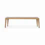 Bancs - Sira - Banc en bois massif avec tissu gris Coin - ALANKARAM