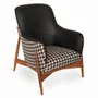 Chaises - Syva - Fauteuil Lounge en similicuir noir - ALANKARAM