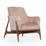 Chairs - Syva - Lounge Chair with Caramel Beige Color - ALANKARAM