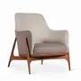 Chairs - Syva - Lounge Chair with Cream Leatherette - ALANKARAM
