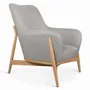 Chairs - Syva - Lounge Chair with Grey Fabric - ALANKARAM