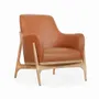 Chaises - Syva - Fauteuil Lounge en Similicuir Beige - ALANKARAM