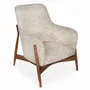 Chaises - Syva - Fauteuil Lounge en Tissu Imprimé Blanc - ALANKARAM