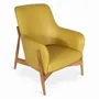Chaises - Syva - Fauteuil Lounge en Similicuir Jaune - ALANKARAM
