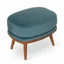 Repose-pieds - Tabure - Repose-pieds en teck avec tissu bleu - ALANKARAM