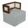 Poufs - Tenang - Pouf carré en tissu gris - ALANKARAM