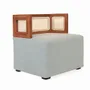 Poufs - Tenang - Pouf carré en tissu gris - ALANKARAM